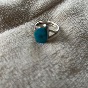 Turquoise ring silver size 8